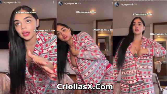 Descansidad de influencia colombiana segura muestra su pecho