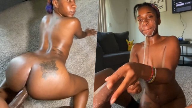 Mi polla comenzó dentro de su culo y terminó en su rostro