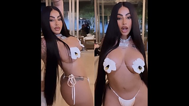 Yailin el más viral suponiendo su voluptuoso cuerpo