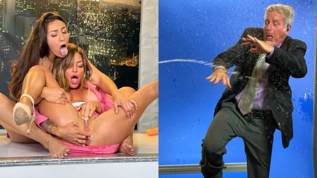 Las lesbianas divertidas distribuyen la televisión - chicas sin desnudos