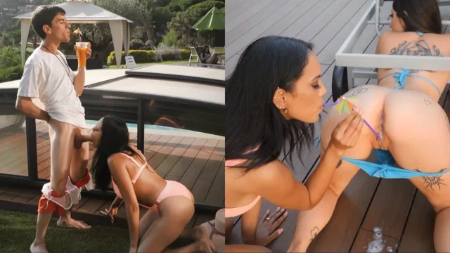 One Hottie Cum's Cum's Cum's Hotties usando una hierba desnuda - chicas desnudas