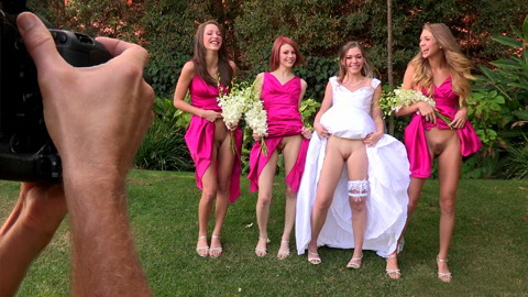 Una llamada de la música entrenada para la concurrida novia de Bettle el día de su boda - Naked Girls